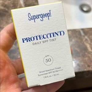 Brand new Supergoop! PROTEC(TINT) Daily SPF Tint - Yellow and White
